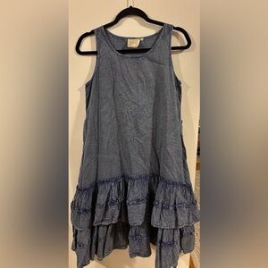 Paper Lace Blue Sleeveless Midi Dress